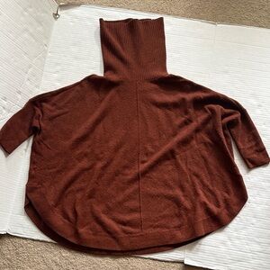 LOFT Rich Brown Cowl Neck Sweater small